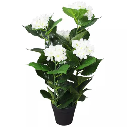 VidaXL kunstplant hortensia + pot wit 60cm