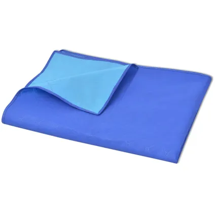 vidaXL Couverture de pique-nique Bleu et bleu clair 100 x 150 cm 3