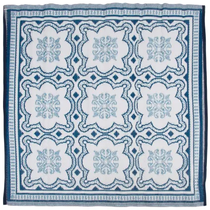 Esschert Design buitenkleed tegels blauw-wit 151,5cm 2