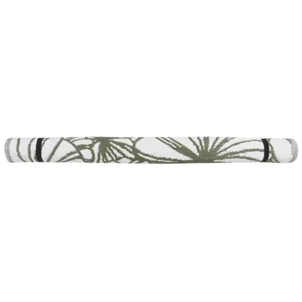 Esschert Design buitenkleed bloemmotief groen-wit 241x152cm 3