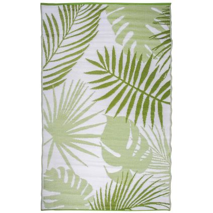 Esschert Design buitenkleed jungle bladeren groen-wit 241x152cm