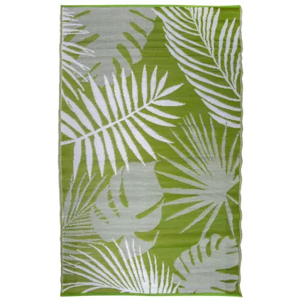 Esschert Design buitenkleed jungle bladeren groen-wit 241x152cm 2