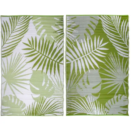 Esschert Design buitenkleed jungle bladeren groen-wit 241x152cm 3