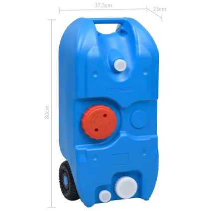 VidaXL watertank wielen draagbaar blauw 40L 7