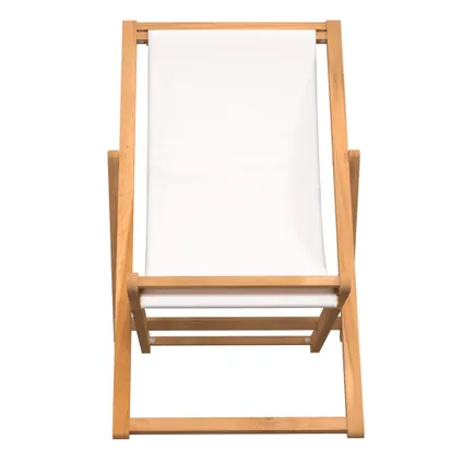 vidaXL Chaise de terrasse Teck 56 x 105 x 96 cm Couleur crème 2