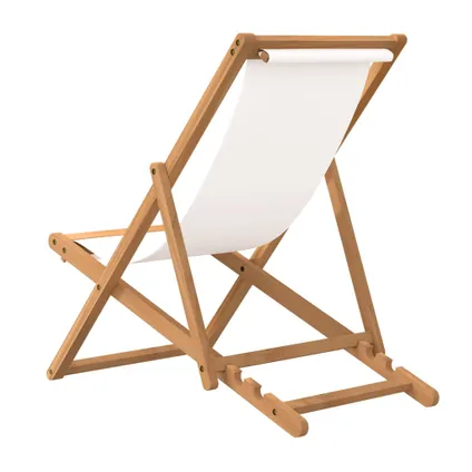 vidaXL Chaise de terrasse Teck 56 x 105 x 96 cm Couleur crème 5