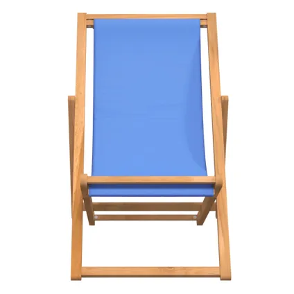 vidaXL Chaise de terrasse Teck 56 x 105 x 96 cm Bleu 3