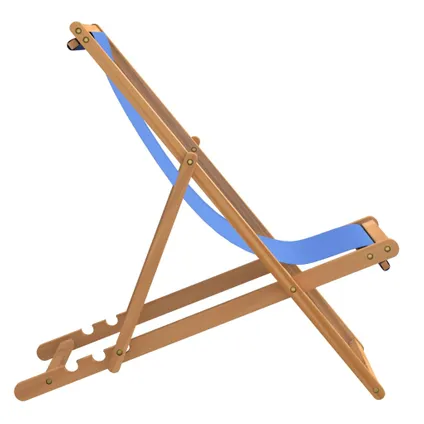 vidaXL Chaise de terrasse Teck 56 x 105 x 96 cm Bleu 4