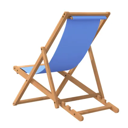 vidaXL Chaise de terrasse Teck 56 x 105 x 96 cm Bleu 5