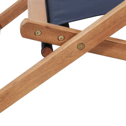 vidaXL Strandstoel inklapbaar stof en houten frame blauw 7