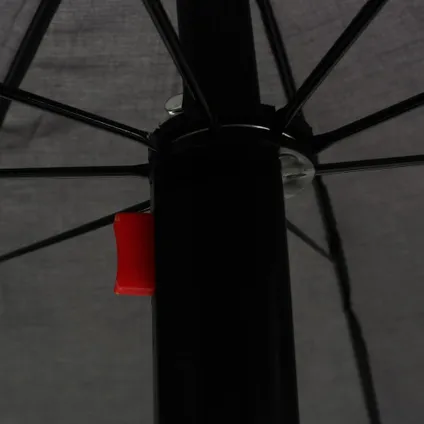 vidaXL Loungebed met parasol poly rattan grijs 7
