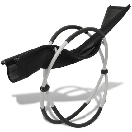 vidaXL Chaise longue géométrique d'extérieur Acier Noir et gris 5