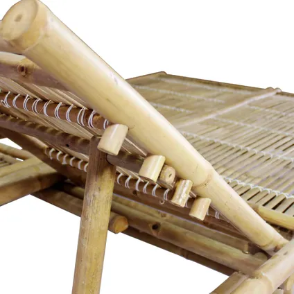 vidaXL Chaise longue pour 2 personnes Bambou 5
