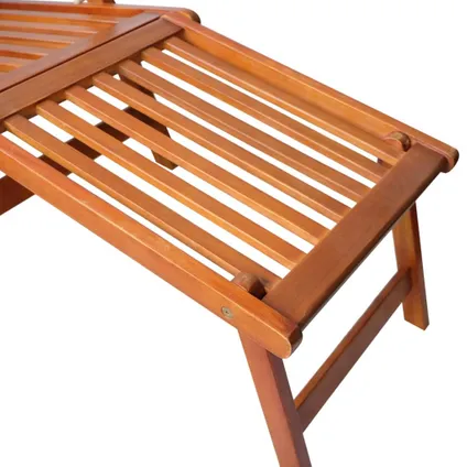 vidaXL Chaise de terrasse avec repose-pied Bois d'acacia solide 5