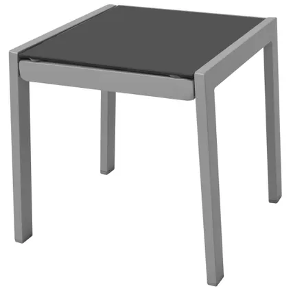 vidaXL Chaises longues avec table Aluminium Noir 2