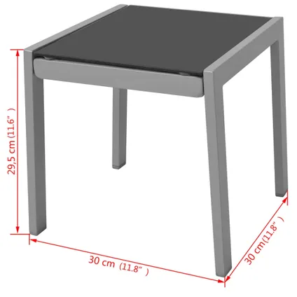vidaXL Chaises longues avec table Aluminium Noir 8