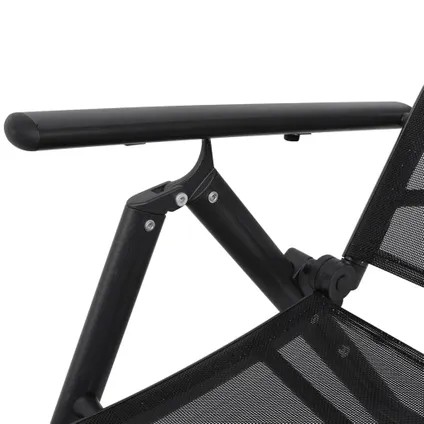 vidaXL Chaise longue pliable Aluminium Noir 4