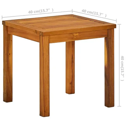 vidaXL Chaise longue avec table Bois d'acacia solide et textilène 9