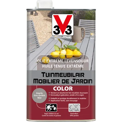 V33 olie tuinmeubilair Color as grijs 1L 4