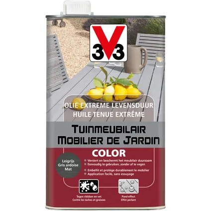 V33 olie tuinmeubilair Color leigrijs 1L 4