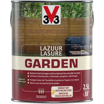 Lasure V33 Garden chêne moyen 2,5L 3