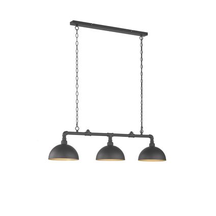 Fischer & Honsel hanglamp Leitung zwart 3xE27 60W