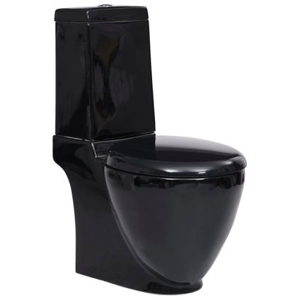 VidaXL duoblok toilet 39x66x84cm rond zwart