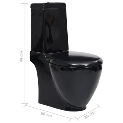 VidaXL duoblok toilet 39x66x84cm rond zwart 8