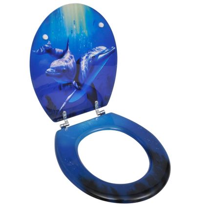 VidaXL toiletbril MDF dolfijn blauw