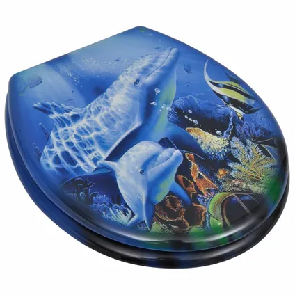 VidaXL toiletbril MDF dolfijn blauw 2