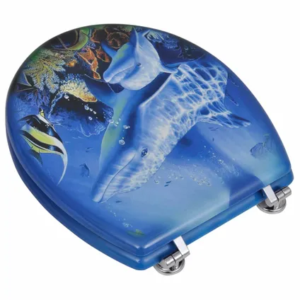 VidaXL toiletbril MDF dolfijn blauw 3
