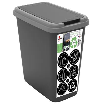Green Bin vuilnisbak 25l zwart 38,8x24,1x42,6cm