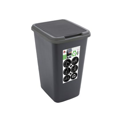 Green Bin vuilnisbak 50l zwart 33x39x54,5cm