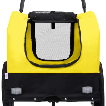 vidaXL Fietstrailer en hondenwagen 2-in-1 geel en zwart 6