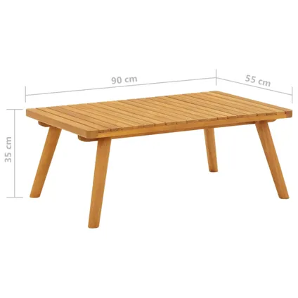 vidaXL Table basse de jardin 90x55x35 cm Bois solide d'acacia 6