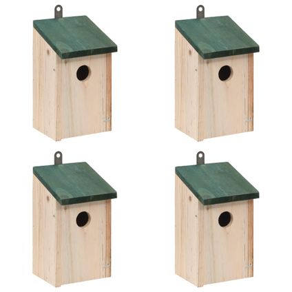 Negen onderbreken Munching VidaXL vogelhuisjes 4st 12x12x22cm hout