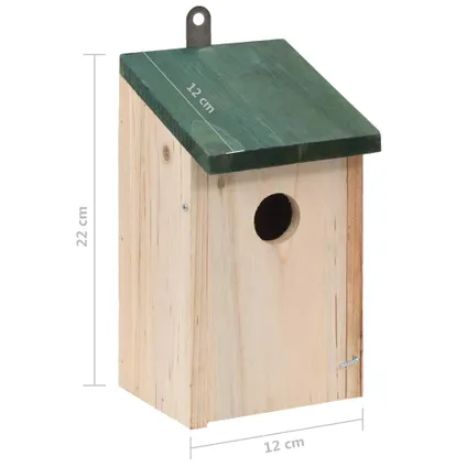 VidaXL vogelhuisjes 4st 12x12x22cm hout 9