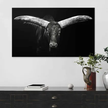Art Frame Os Dier - Stier - Koe - Hoorns - Art Frame 118 x 70 cm Hout Zwart-Wit                                                                                                                                                                                                                                                                                                                                                                                                                                                                                                                                                                                                                                                                                                                                                                                                                                                                                                                                                                                                                                                                                                                                                                                                                                            2