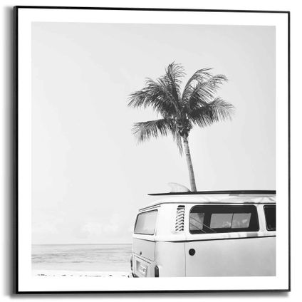 Schilderij Vintage VW Bus zwart-wit 50x50cm