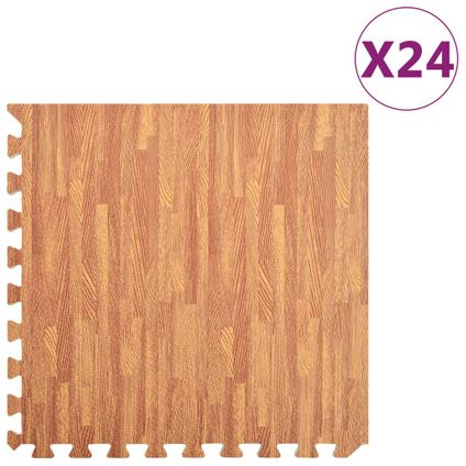 VidaXL vloermatten EVA-schuim houtnerfprint 8,64 ㎡ 24 stuks