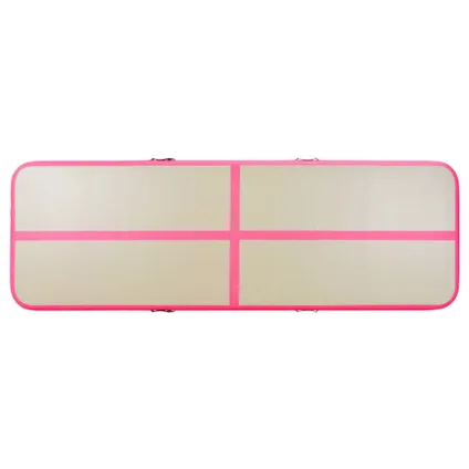 VidaXL gymnastiekmat + pomp opblaasbaar PVC roze 300x100x10cm 6
