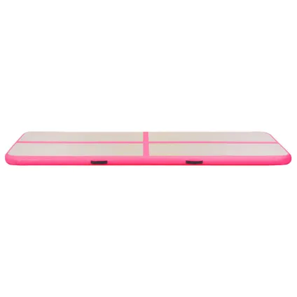 VidaXL gymnastiekmat + pomp opblaasbaar PVC roze 300x100x10cm 7