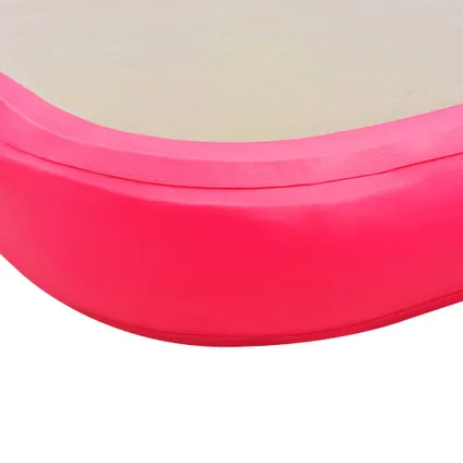 VidaXL gymnastiekmat + pomp opblaasbaar PVC roze 400x100x10cm 3