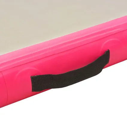 VidaXL gymnastiekmat + pomp opblaasbaar PVC roze 400x100x10cm 11