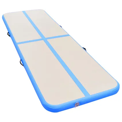 VidaXL gymnastiekmat + pomp opblaasbaar PVC blauw 400x100x10cm  5