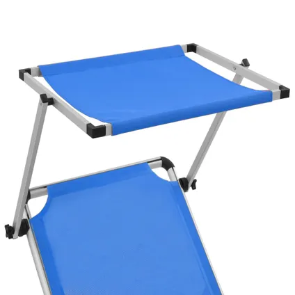vidaXL Chaise longue pliable avec toit Aluminium et textilène 6