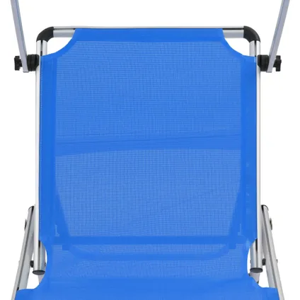 vidaXL Chaise longue pliable avec toit Aluminium et textilène 7