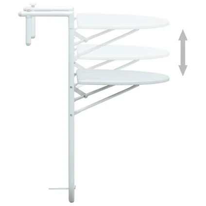 VidaXL balkontafel hangend 60x64x83,5 cm rattan-look kunststof wit 5