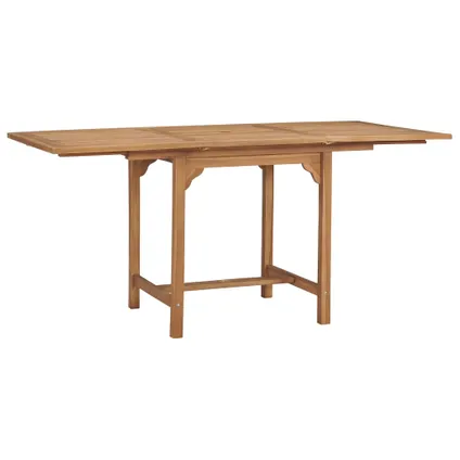 vidaXL Table extensible de jardin (110-160)x80x75 cm Teck solide 3