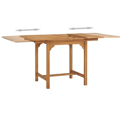 vidaXL Table extensible de jardin (110-160)x80x75 cm Teck solide 4